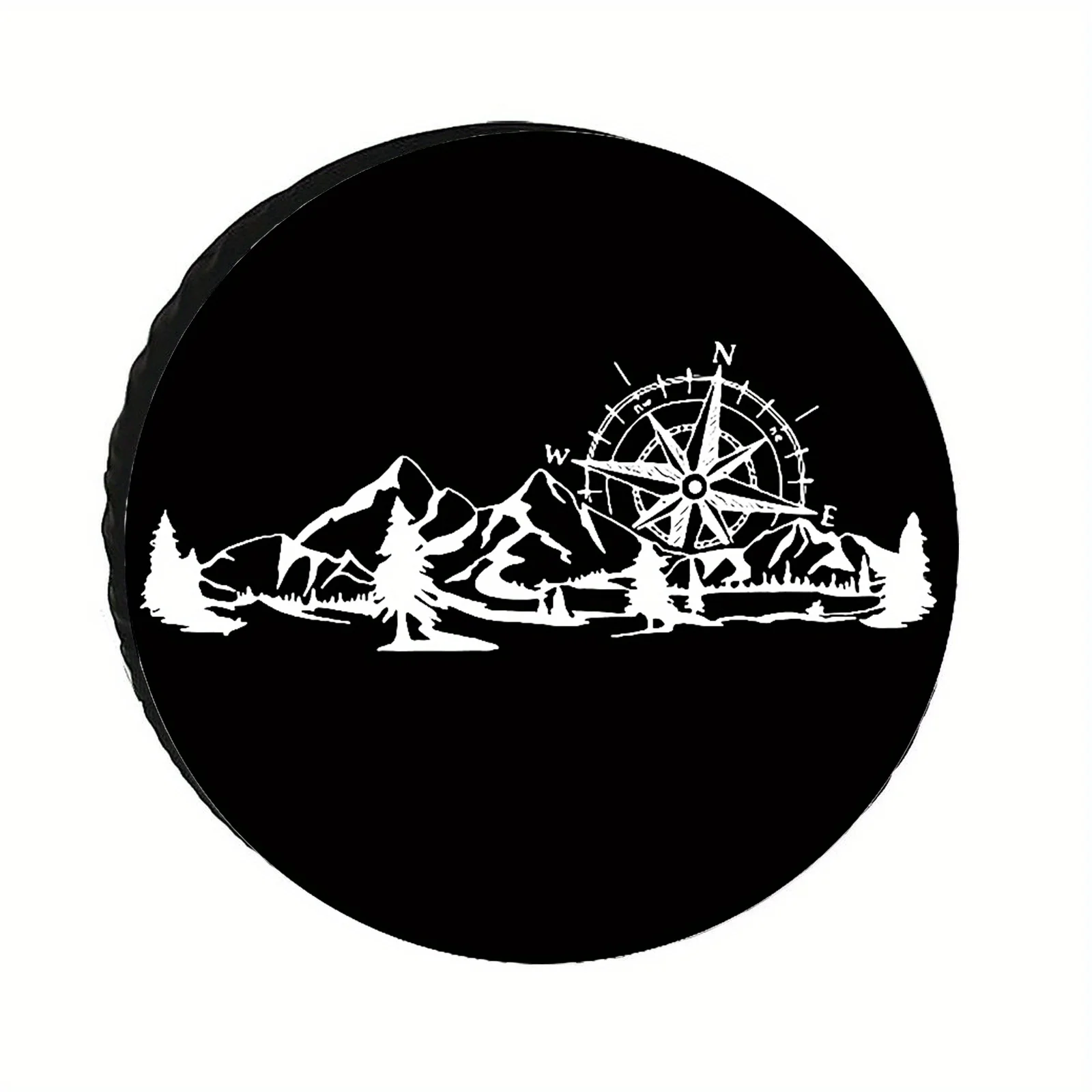 Mountain Compass Adventure Spare Tire Cover Polyester Durable Universal Fit SUV RV Off-Road