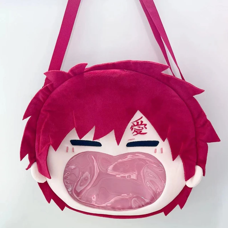 Japan Anime Gaara Itbag Kawaii Big Face Cosplay Lolita Women Shoulder Bags Plush Backpack Funny Wallet Decor Props Cute Gift Bag