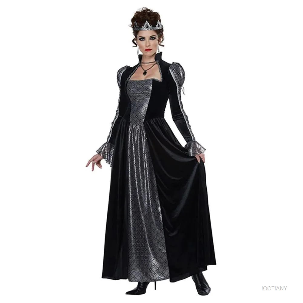 

Halloween Day of the Dead Sexy European Medieval Retro Court Gothic Poison Queen Evil Vampire Costume Carnival Party Devil Witch