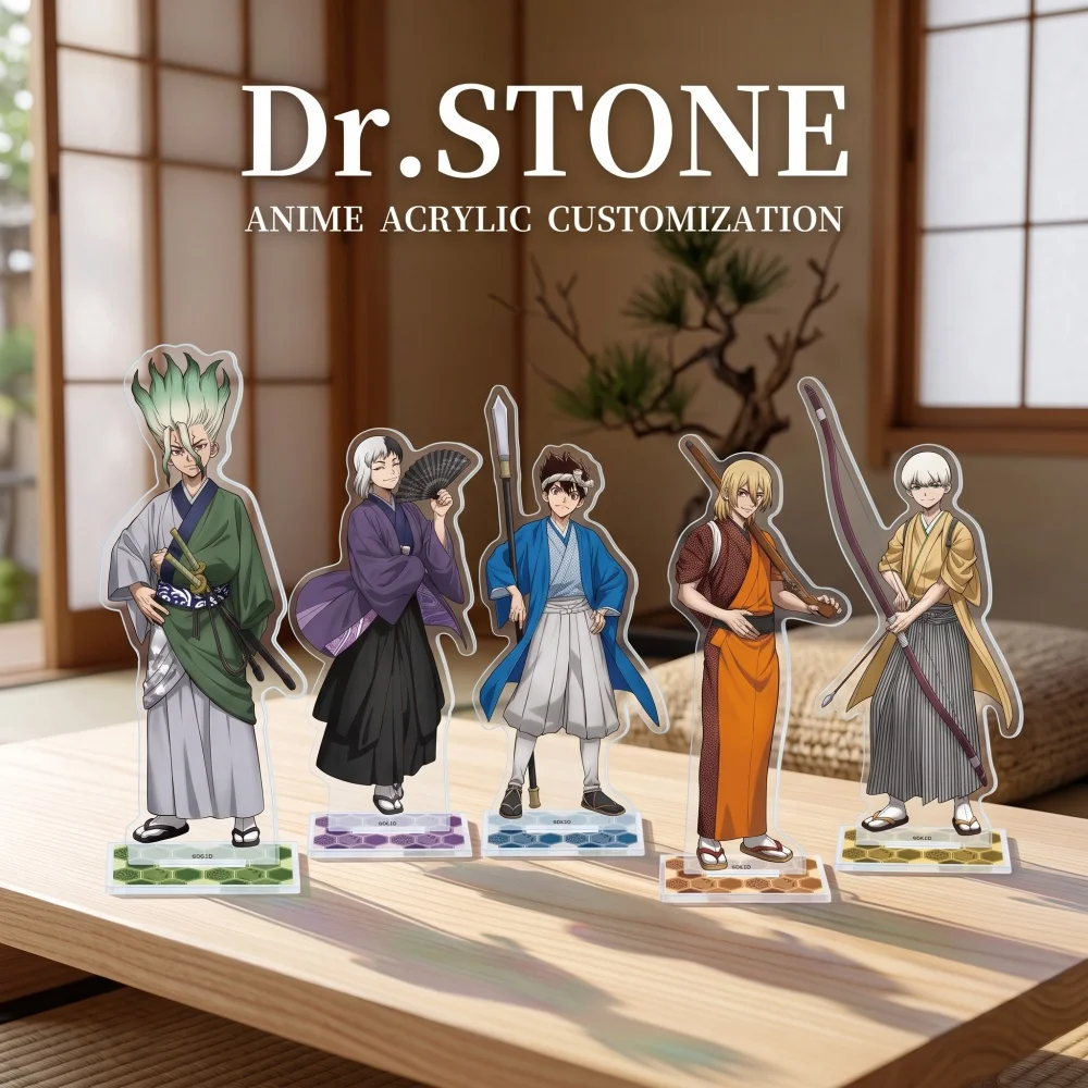 Dr STONE Acrylic Stand Keychain Senku Gen Chrome Ryusui Anime Figure Desk Decoration Custom Pattern