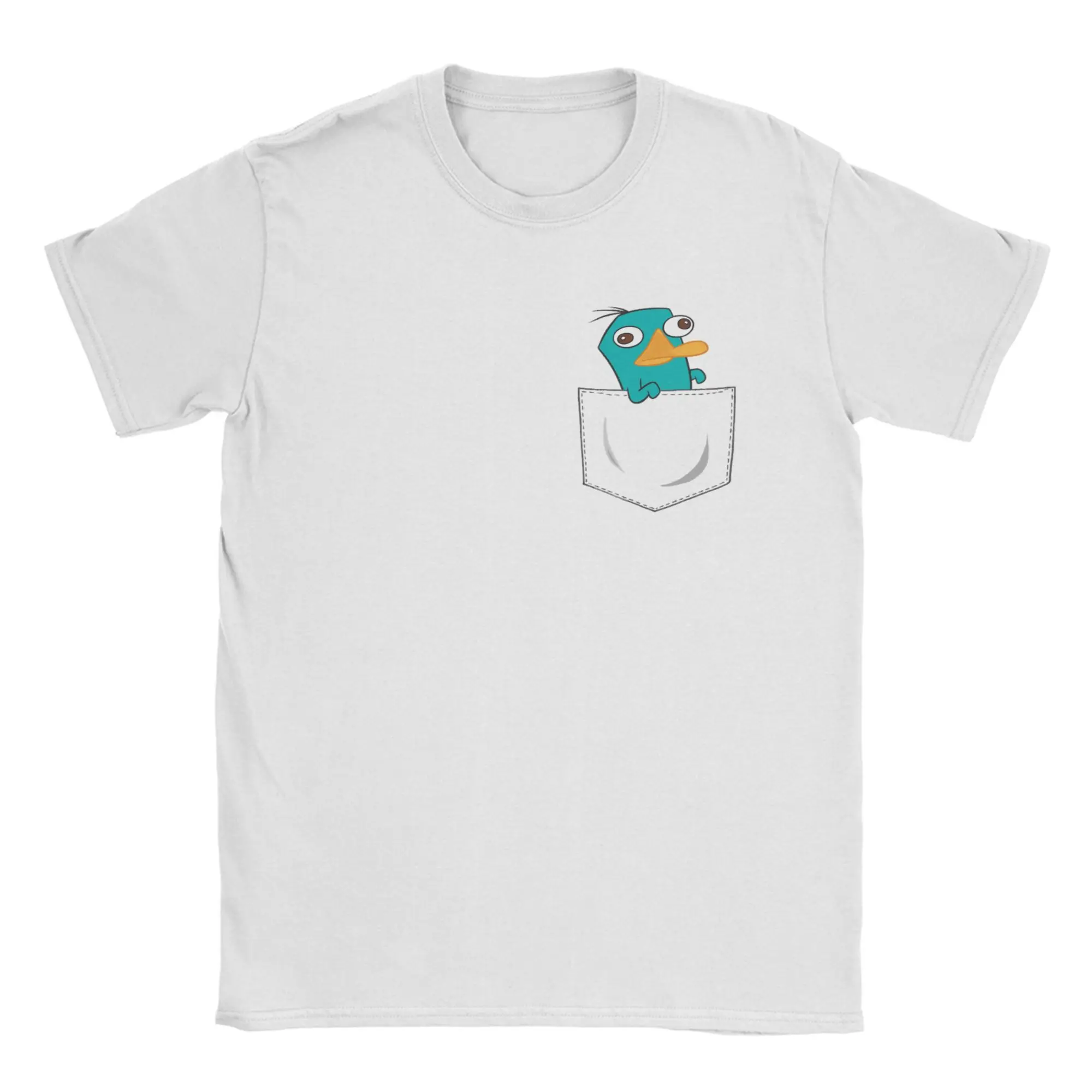 

Perry the Platypus Pocket T-Shirt for Men Fun Pure Cotton Tee Shirt Round Neck Short Sleeve T Shirt Big Size Clothing