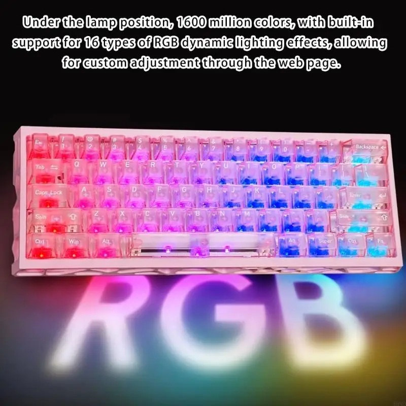 

H60 Professional Mechanical Keyboard Hollow Aluminum Design Switches Customizable Color Lighting Corded For PC H8WD