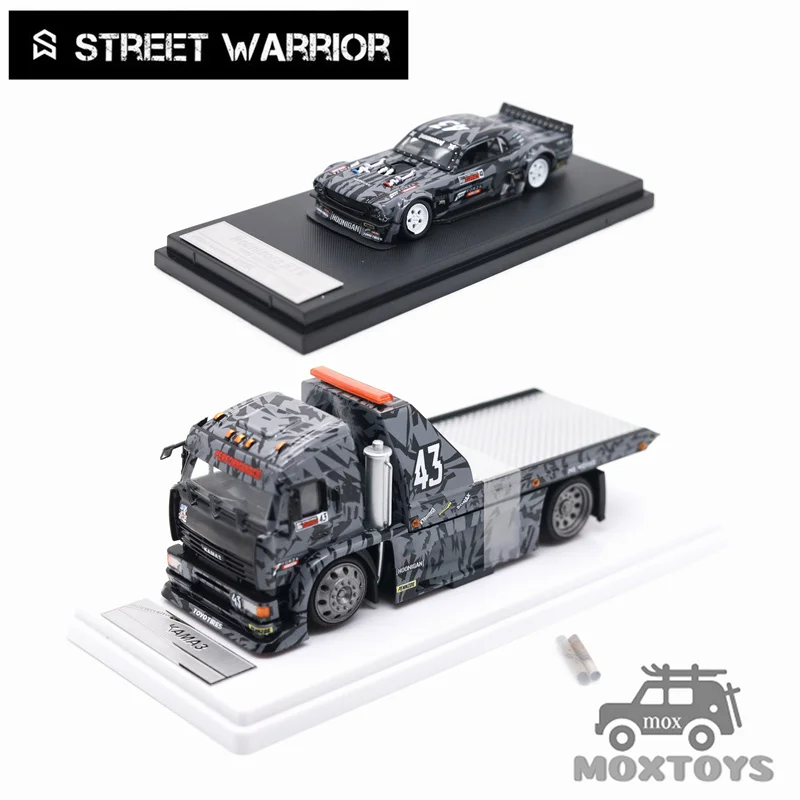 Street Warrior SW 1:64 1965 Mustang Hoonicorn RTR V3 HORZON / KamaZ trailer Diecast Model Car limited499
