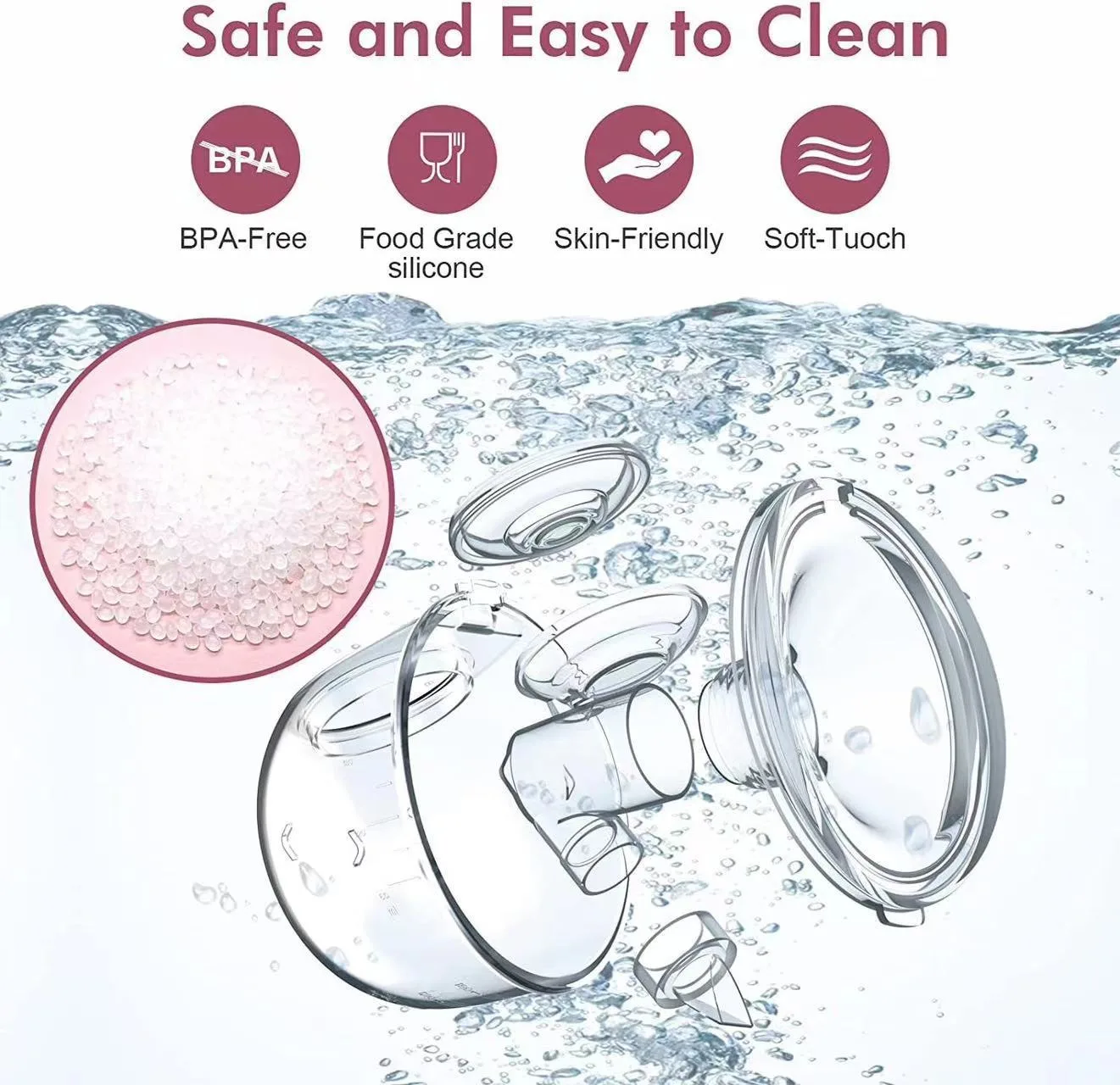 مضخة ثدي كهربائية يمكن ارتداؤها منخفضة الضوضاء بدون استخدام اليدين وخالية من مادة BPA ومضادة للتسرب لجامع الحليب للرضاعة الطبيعية #4