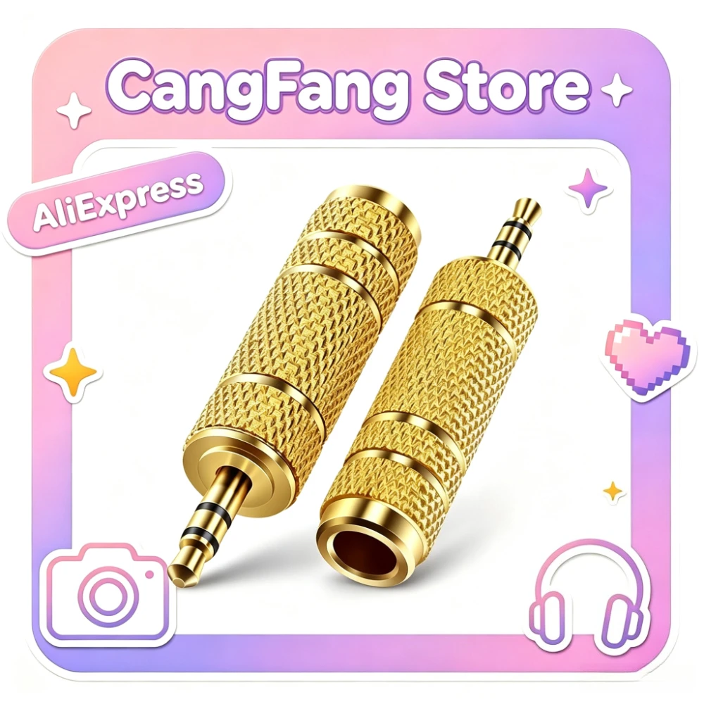 2pcs 6.5mm Male Plug To 3.5mm Female Connector Headphone Amplifier Audio Adapter Microphone AUX 6.5 3.5mm Converter