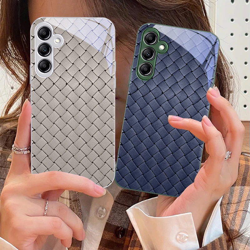 

Simple Checkered Black For Samsung Galaxy A14 4G 20 30 52 20S 21S 22 A32 33 34 42 50 51 53 54 70 71 72 73 5G Glass Phone Case