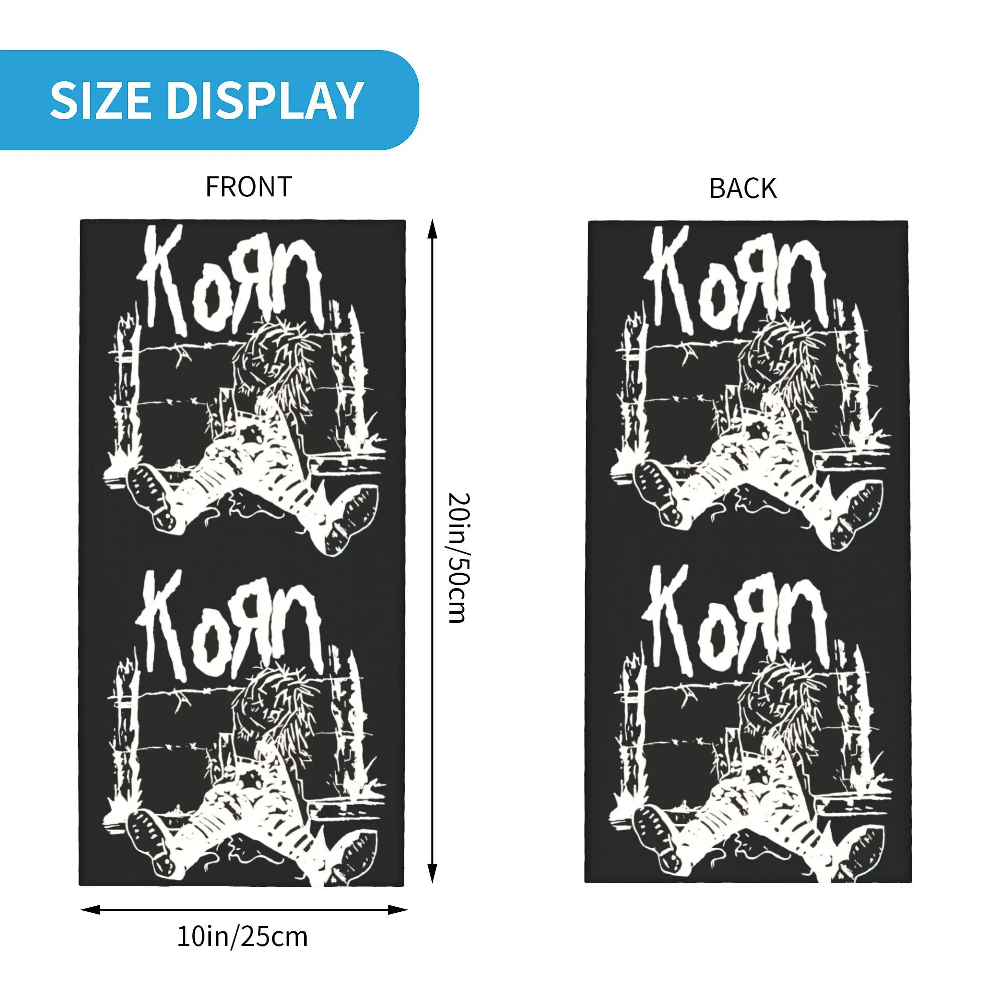 Custom Rock Band Korns Issues Hot Classic Bandana Neck Gaiter Windproof Face Scarf Cover Women Men  Headband Tube Balaclava