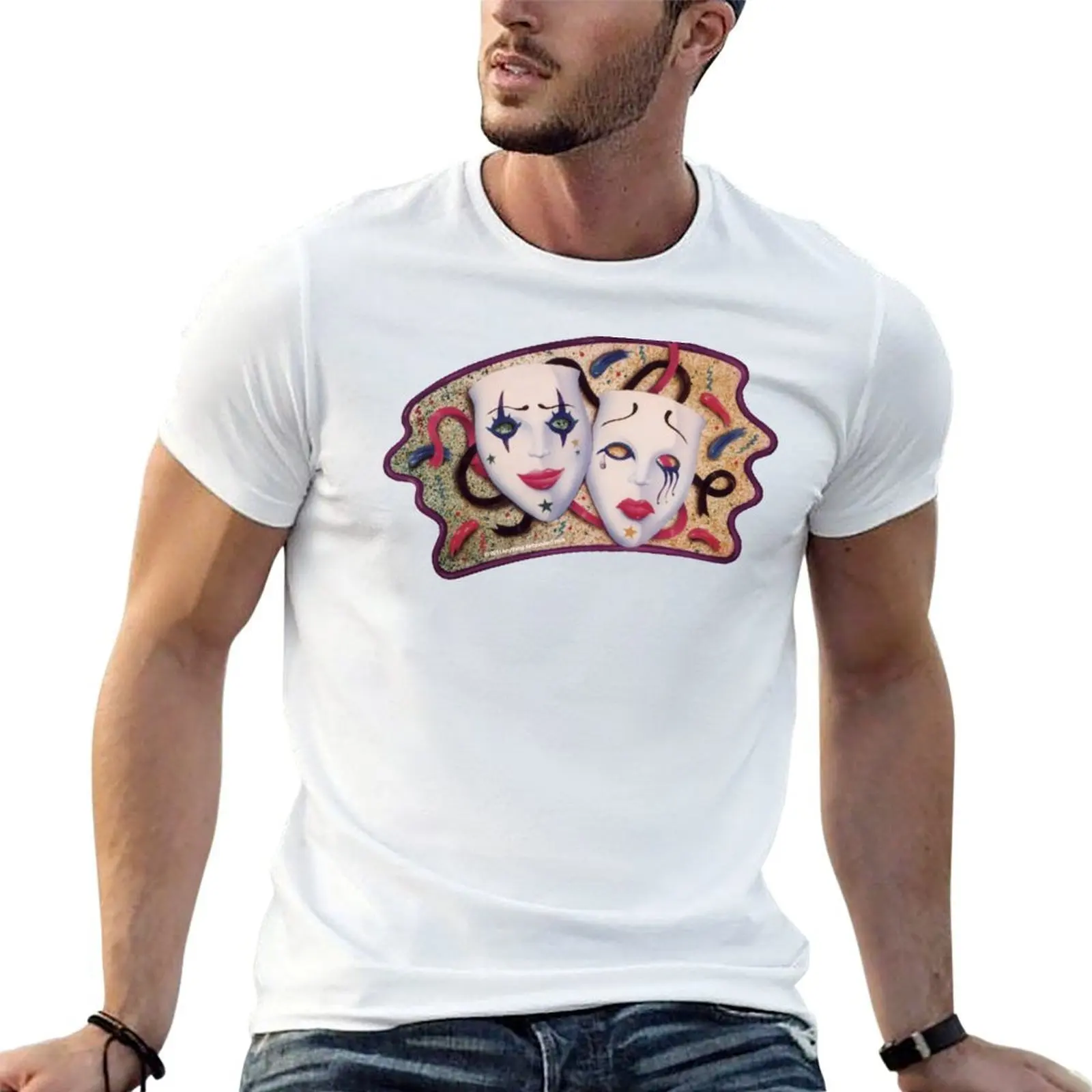 

luxury quality shirts t cotton man shirts high now Smile later men drama masks T-Shirt shirt man t for casual t Cry