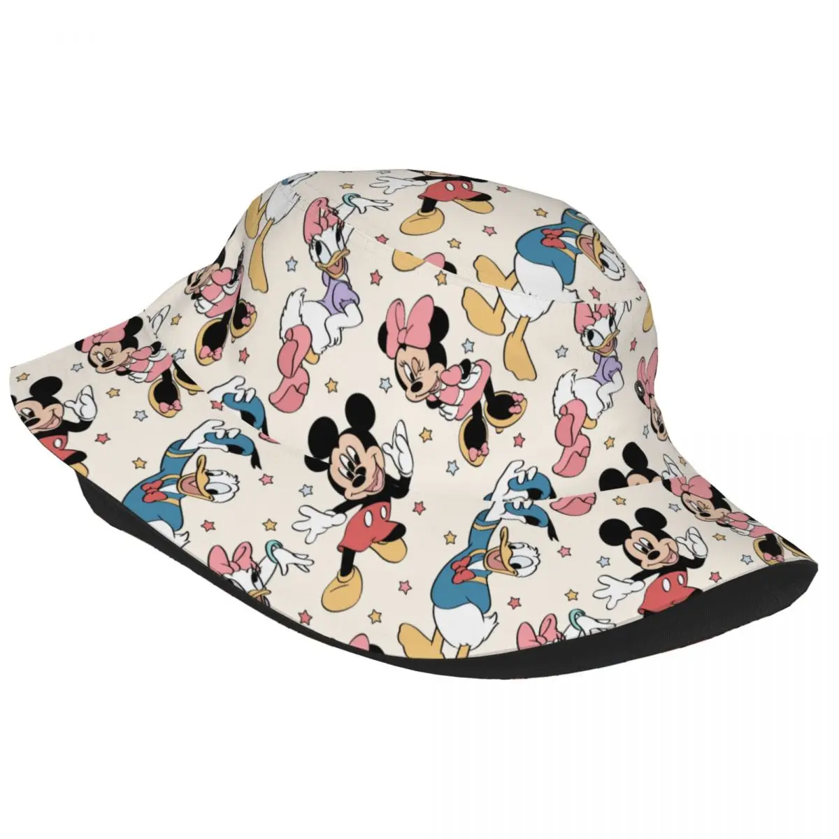 Unisex Cute Bucket Hats Mickey And Minnie Accessories Bob Hats For Beach Headwear Lightweight