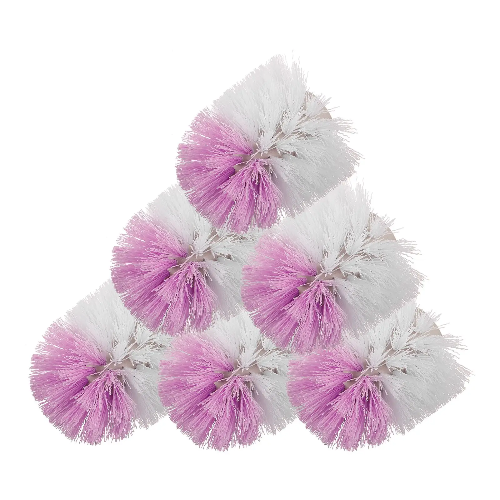 

5pcs Toilet Brush Replacement Heads Violet Color Long Lasting Bathroom Cleaning Supplies Plastic Refill Heads for Home Daily Use