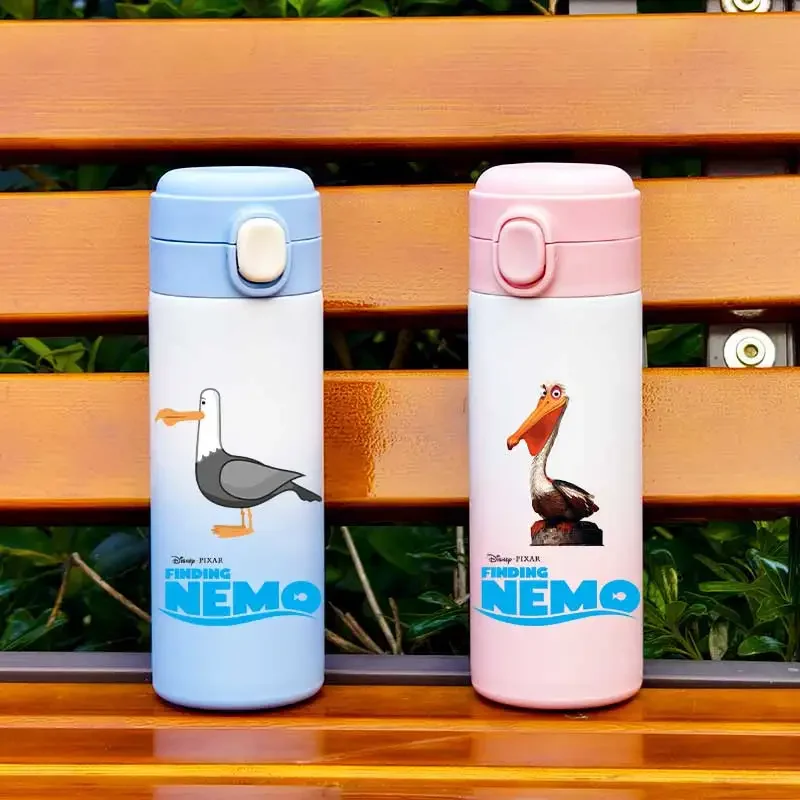 420ML Finding Nemo Cartoon Stainless Steel Water Bottle Portable Gradient Color Insulated Cup Outdoor Leak Proof Water Bottle