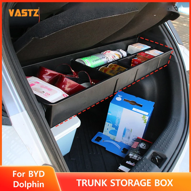 Car Trunk Storage Box For BYD Dolphin ABS Waterproof Organizer Wear-Resistant Trunk Space Saver Durable Large Capacity Container