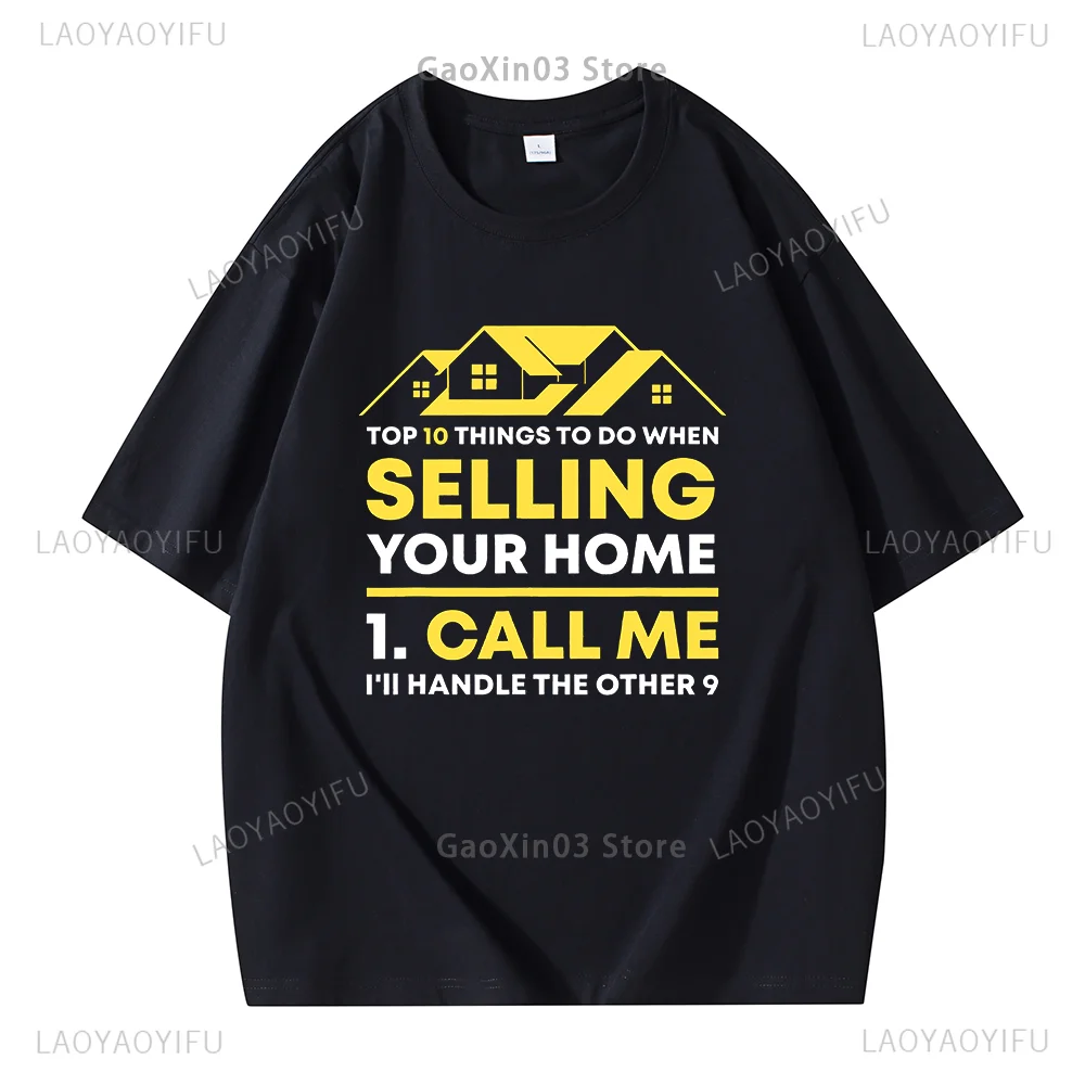 Funny TShirt Call Me Real Estate Agent Realtor Investor Broker Print Tops Faddish Men T Shirts for Summer Unisex Cotton Tee