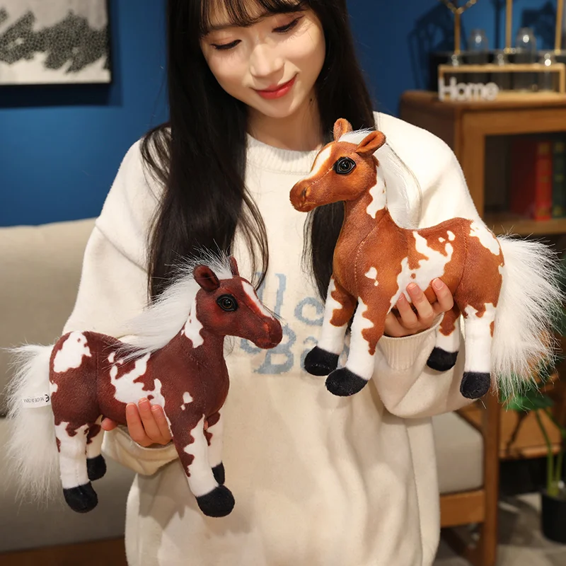 26-40 cm Simulation Pferd Plüsch Puppe Hohe Qualität Lebensechte Rennpferd Tier Stofftier Hause Dekoration Geschenk Für Jungen und Mädchen