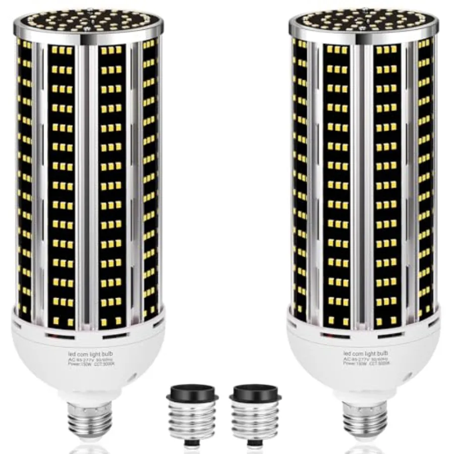 150W 2 pack LED Corn Light Bulb 1500W Equivalent,Commercial Grade DayLight 5000K E26/E39 22900LM Medium Mogul Base LED Lamp, La