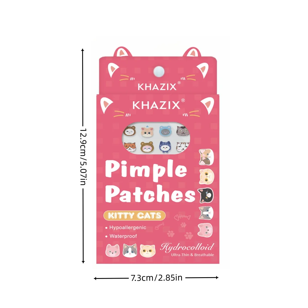 100 قطعة من رقع حب الشباب الوجه الكرتونية، تغطي علامات حب الشباب، سلسلة وردية داكنة، عيوب غير مرئية، العناية بالبشرة الرقيقة.