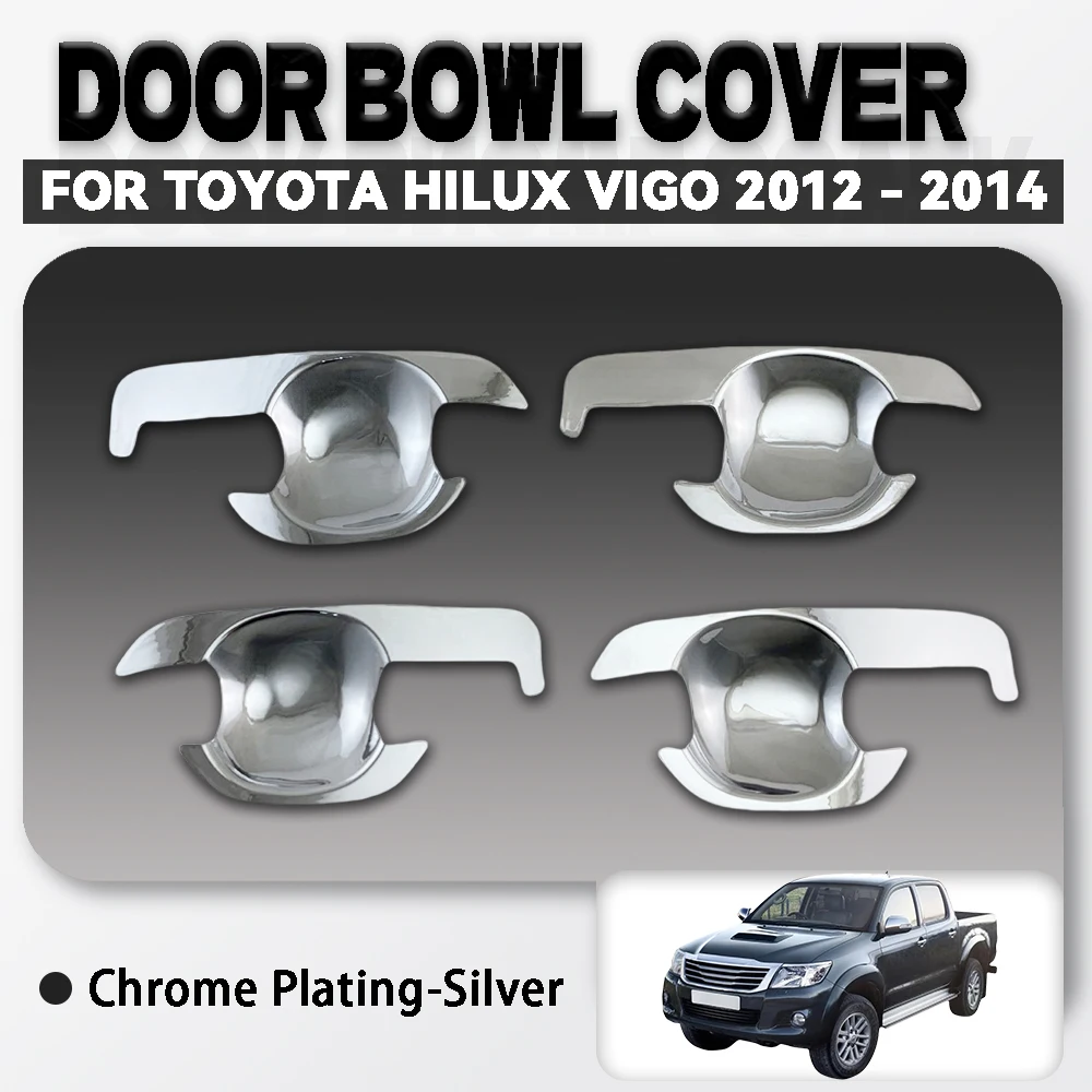 

For Toyota Hilux Vigo 2008 - 2014 Abs Silver and Carbon Fiber Car Door Handle Bowl Cover Trim Car Accessories Exterior Decorate