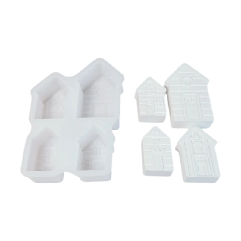 LX0C Artistic Whale or House Silicones Mold for Handmade Soap and Decorative Ornament