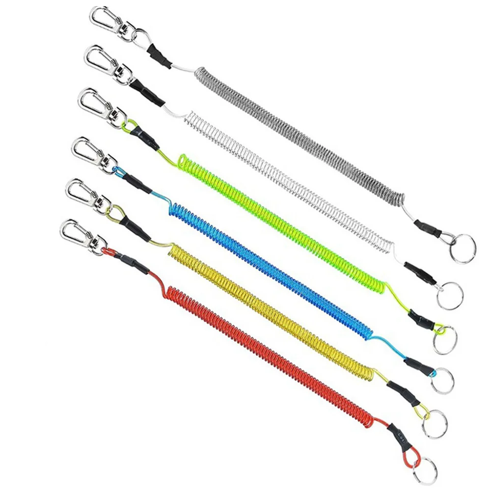 

12 Pcs Fishing Rod Protection Rope Keychains Tether Spring Retractable Elastic Ropes