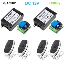 범용 무선 리모컨 스위치, RF 송신기 학습 단추 리모컨, 1CH 릴레이 리시버 모듈, DC12V, 433Mhz