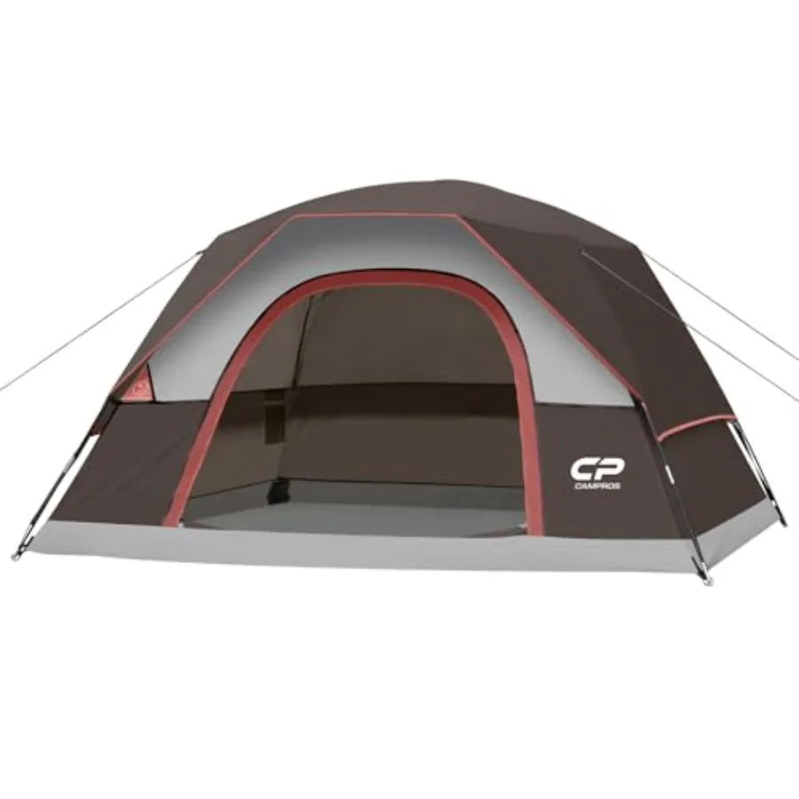 

Camping Tent for 2/4/6 Person, Polyester Waterproof Windproof Double Layer Dome Tent, Gray/Blue, Easy Setup with Large Mesh Win