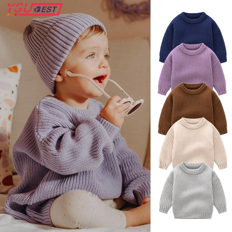 

Toddler Knit Sweater Autumn Knitwear Baby Boys Girls Clothes Baby Sweater Newborn Knitwear Long Sleeve Cotton Baby Pullover Top