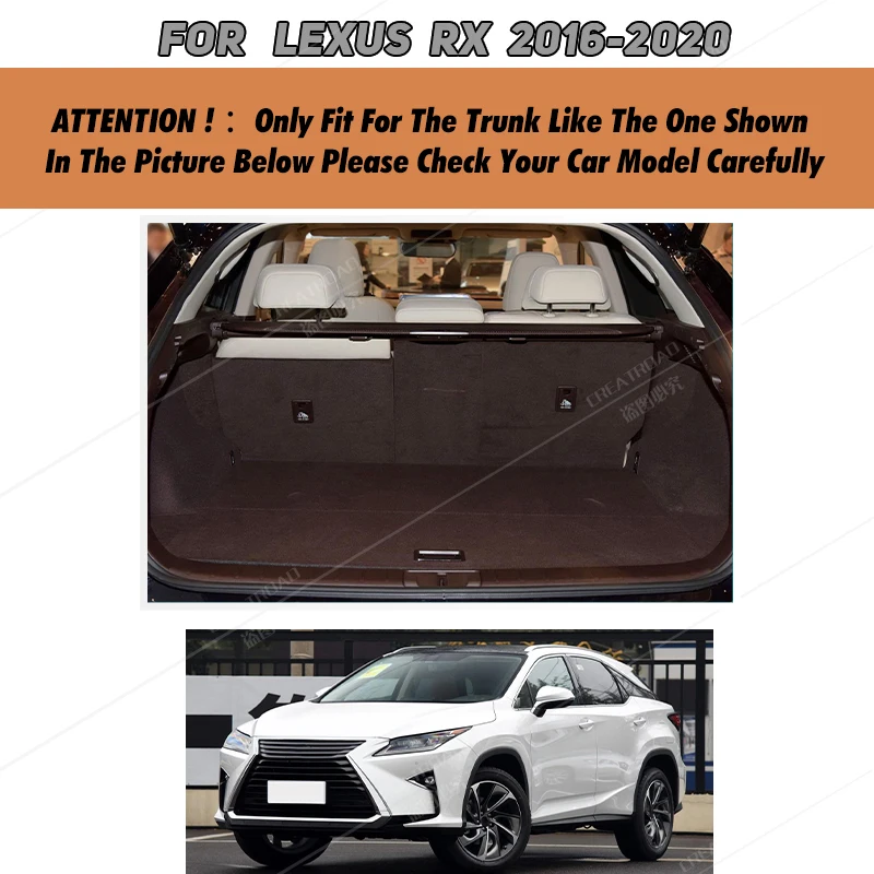 Auto Full Coverage Trunk Mat For LEXUS RX 2016-2020 19 18 17 Car Boot Cover Pad Cargo Liner Interior Protector Accessories