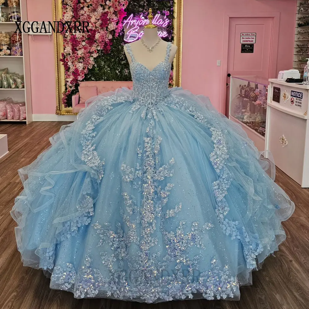Vestidos De quinceañera azules personalizados 2026 princesa Cenicienta De lujo sin hombros Vestidos De 15 Años dulce Gala De 15 16 años