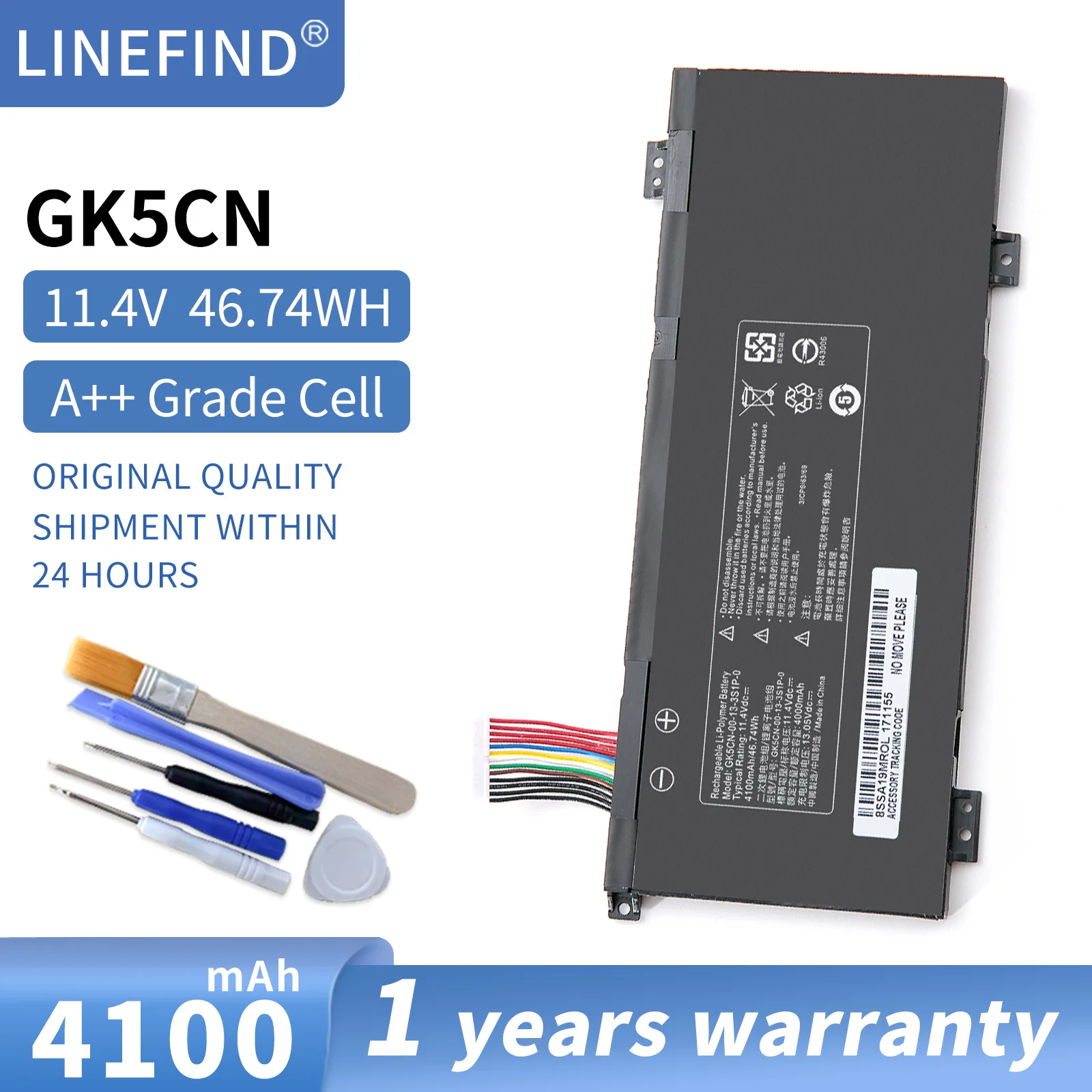 

GK5CN-00-13-3S1P-0 Lithium Ion Laptop Battery 11.4V 4100MAH Batteries for MECHREVO X8TI Plus X8Ti-G X9TI-S X10Ti