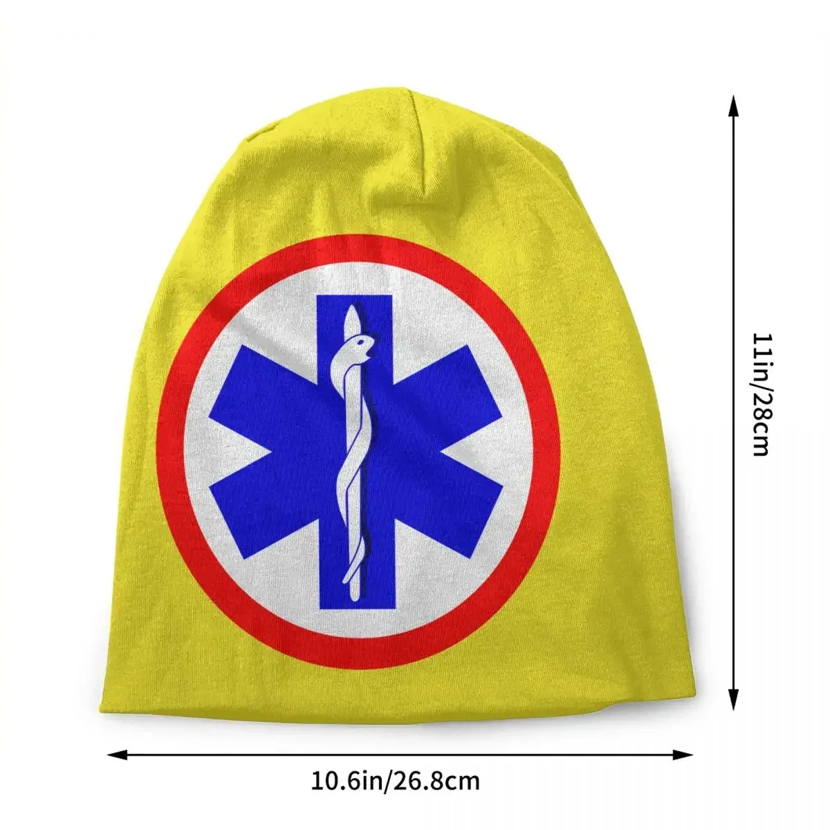 Paramedic Star Of Life Logo Skullies Beanies Caps Unisex Trend Winter Warm Knit Hat Adult Emergency EMT Bonnet Hats