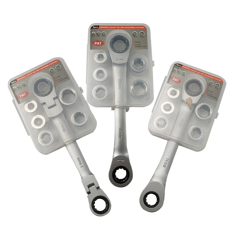 Ratchet Wrench Shaking Spanner Head Interchangeable Combination Set Removable Flexible Torque Spanner