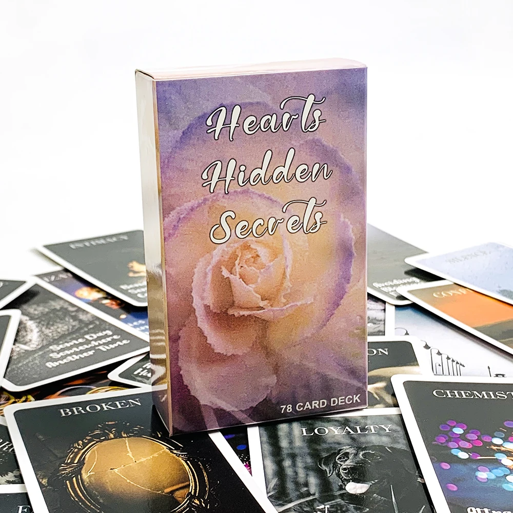Hot-selling Harten Verborgen Geheimen Oracle Deck Glanzende Twin Flame Deck Gevoelens Berichten Dek 78 Kaarten Party Game Kaarten