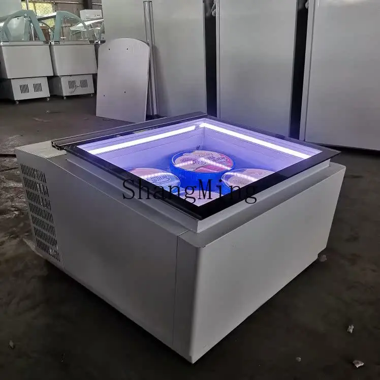 ZYY سطح المكتب العلوي الوجه إزالة الضباب آيس كريم خزانة عرض سميكة قطع الزبادي الفريزر