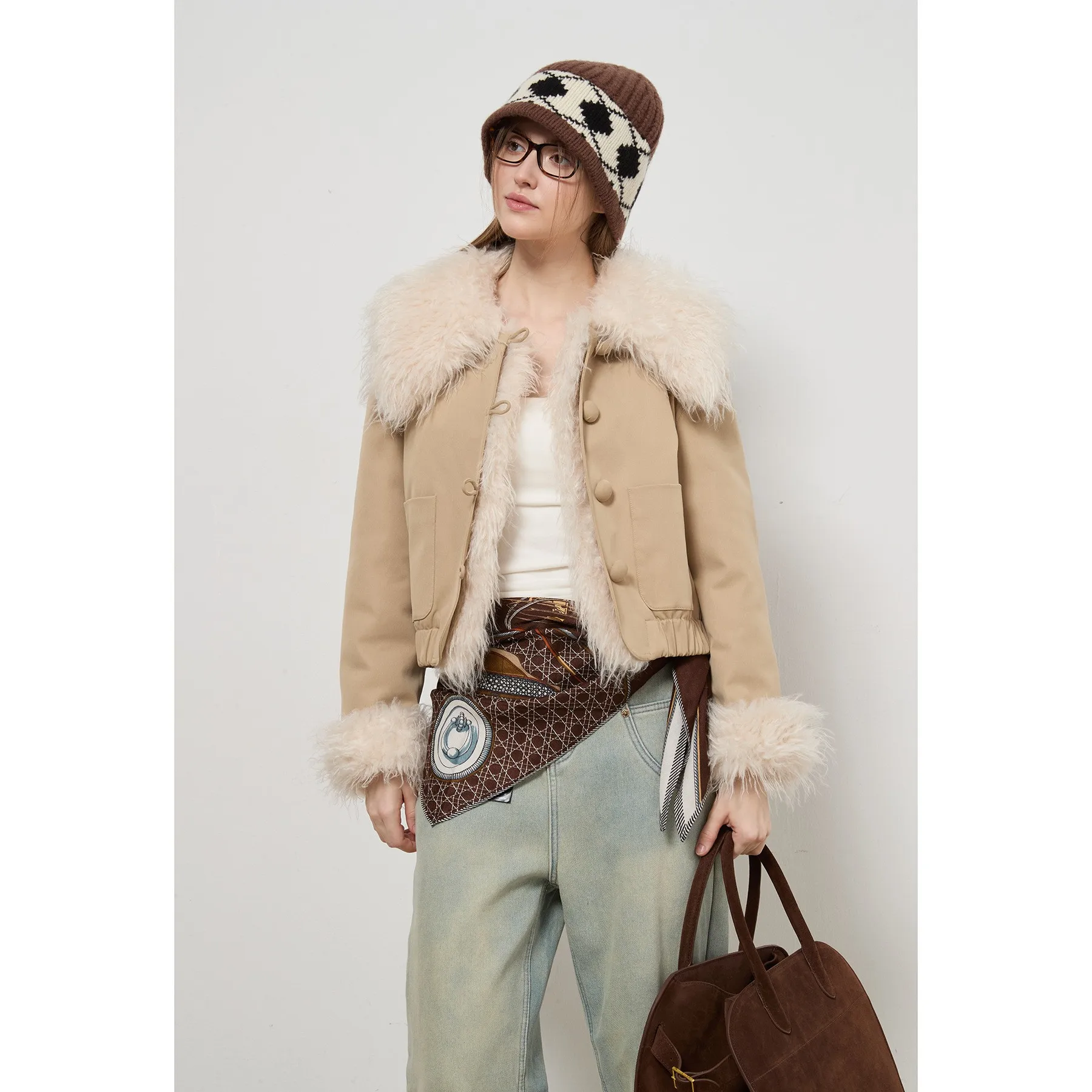 Notched Lapel Turn Down Collar Coat Regular Length Elegant Commuter with Regular Sleeve Thick Pockets Women Autumn Jacket
