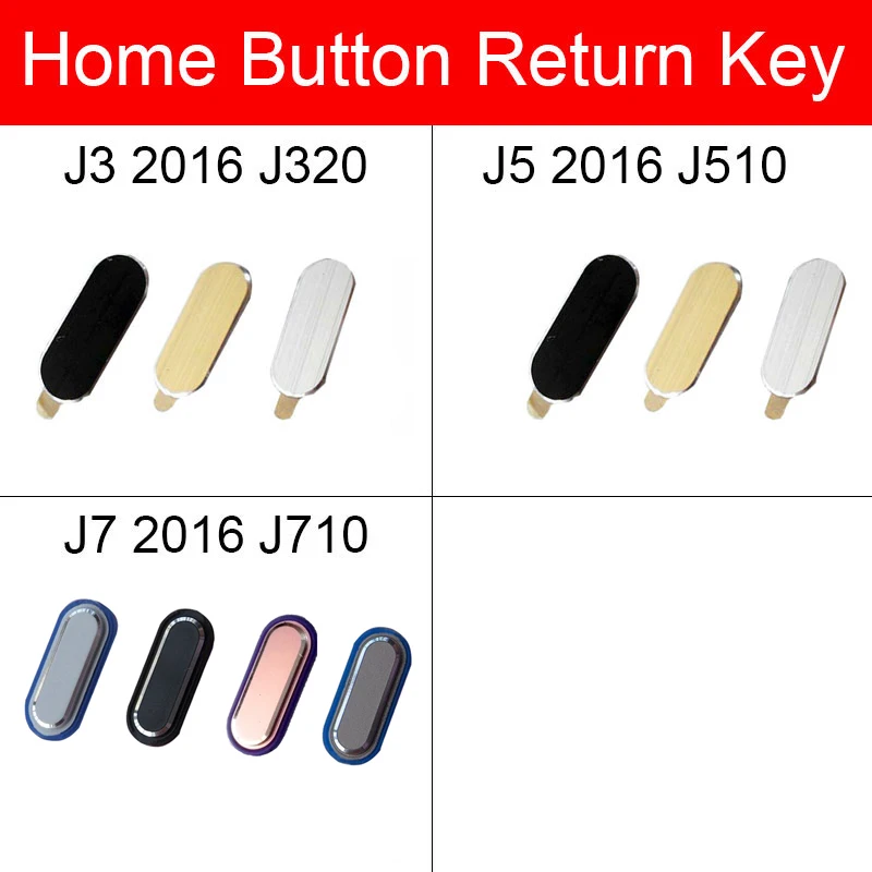 Home Button For Samsung Galaxy J3 J5 J7 2016 J320 J510 J710 Menu Return Key Back Recognition Button Flex Cable Replacement