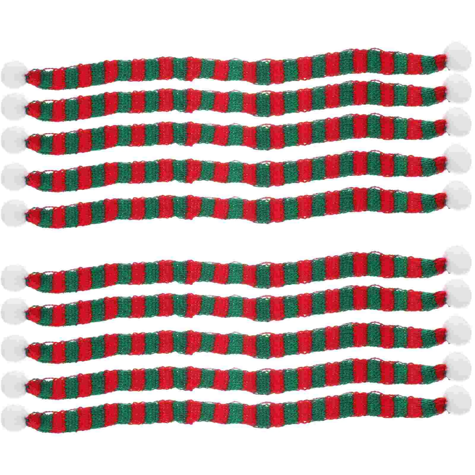 5 Pcs Stitch Plush Cookie Decorating Christmas Scrarf for Little Pet Red Knitted Neckerchief