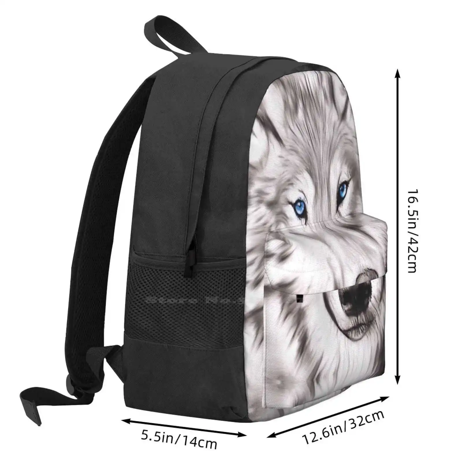 Wolf New Arrivals Unisex Bags Student Bag Backpack Wolf Animal Wild Face Stunning