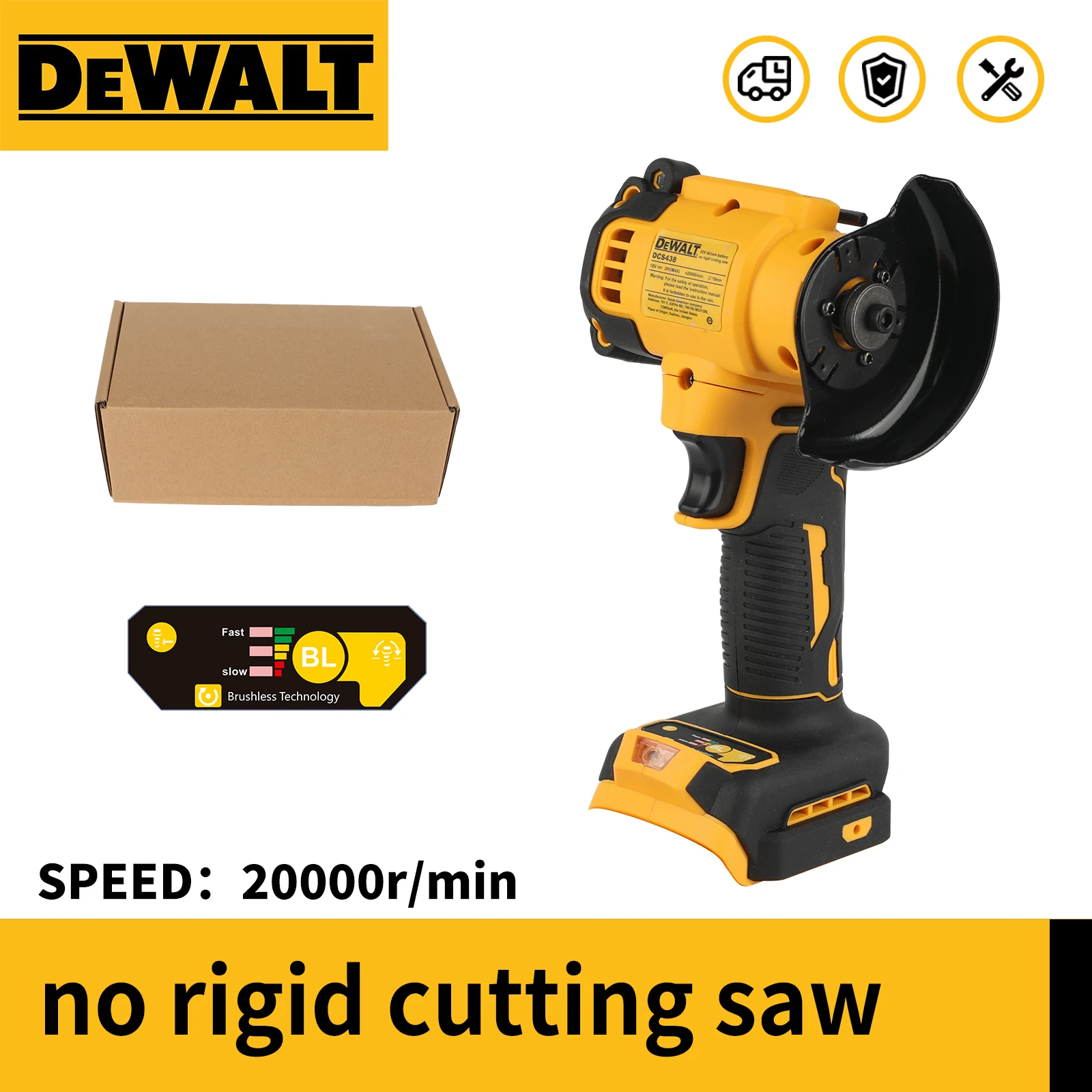

DeWalt Cordless Angle Grinder 3 Inch Mini Polishing Grinding Machine Electric Cutting Power Tools DCG438