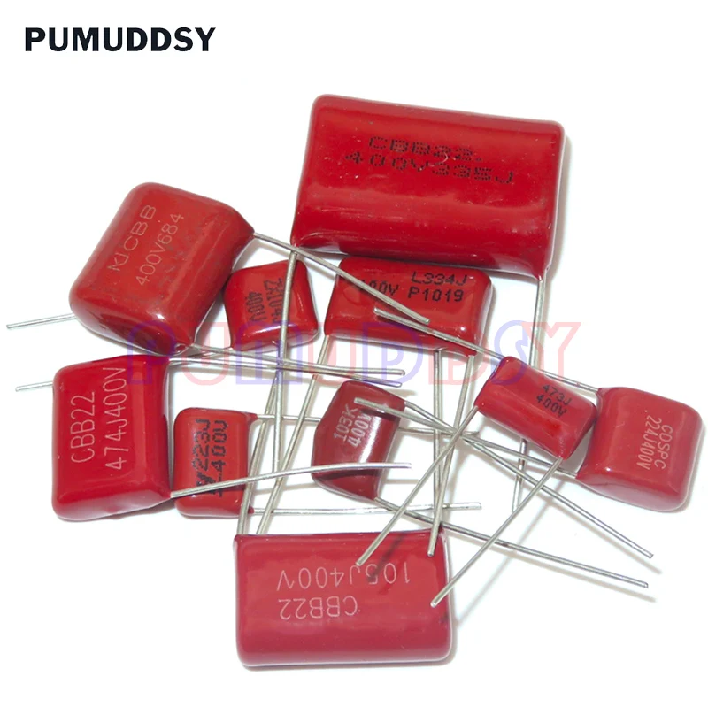 

Набор 50 шт. = 10 значений * 5 шт., Металлизированные конденсаторы для полиэфирной пленки, набор в ассортименте CBB, 400 В, 10 нФ ~ 3,3 мкФ, для пылесоса