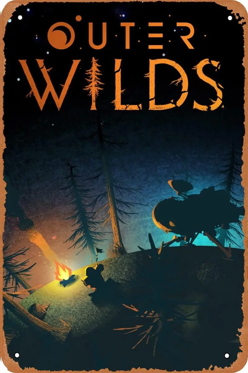 Outer Wilds (2019) Poster Video Game Tin Sign Vintage Look Metal Sign Bar Man CAVE Game Room Art Decor 8x12Inch