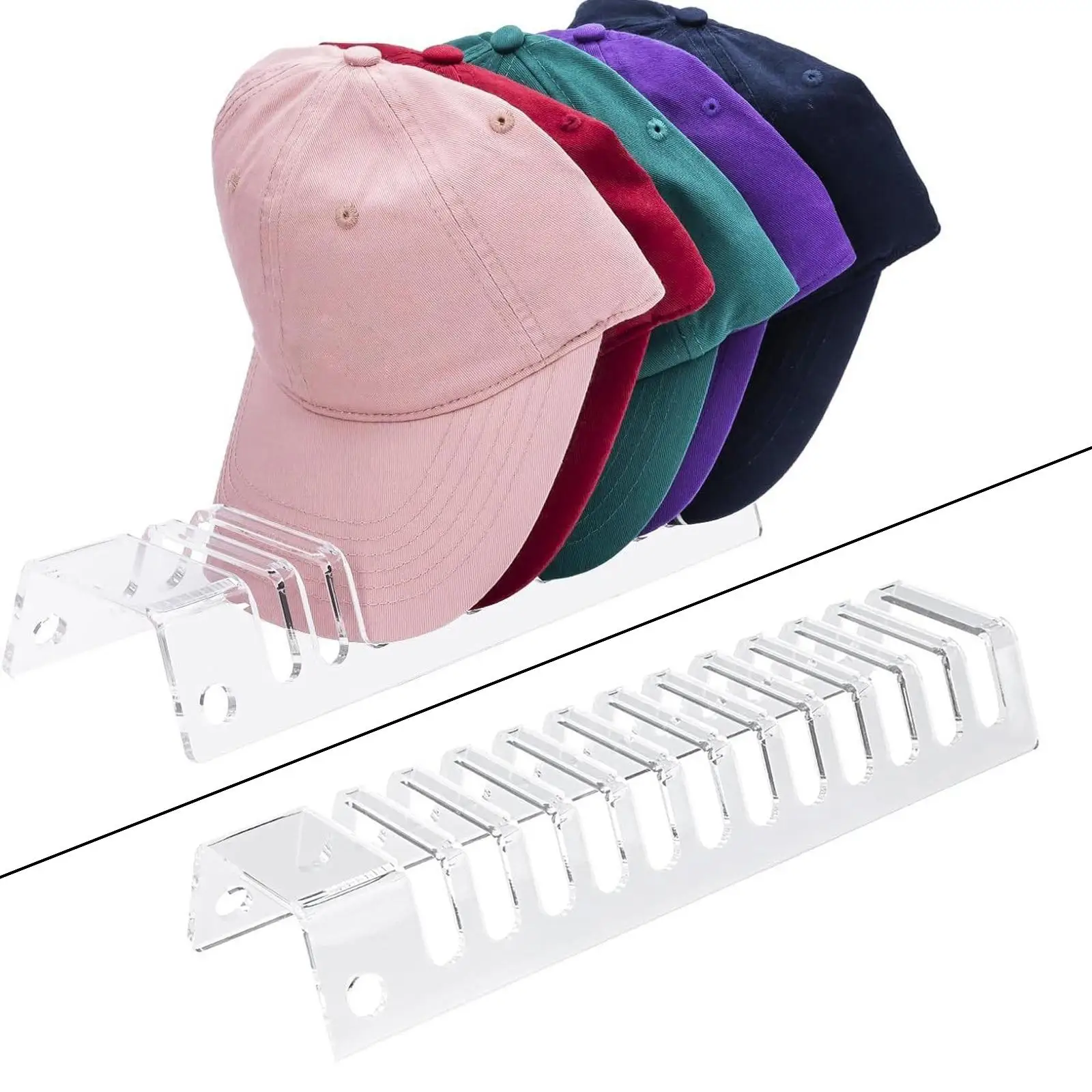 

Baseball Hat Organizer No Install Acrylic Hat Organizer Baseball Shelf Hat Stands Hat Stand for Dresser,Office Bedroom, Closet