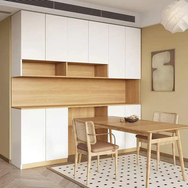 Solid wood dining side cabinet integrated against the wall restaurant high-end locker modern simplicity