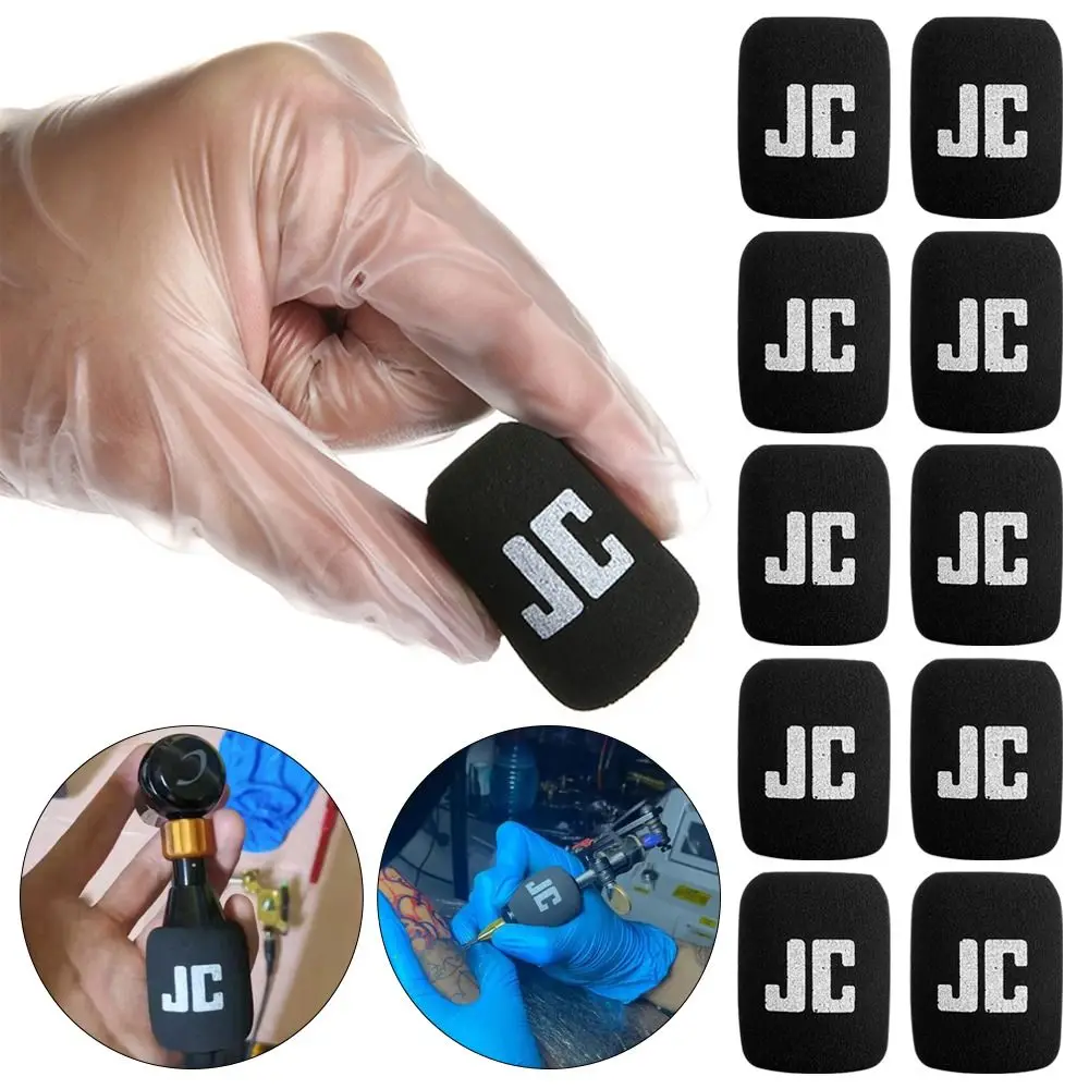 10Pcs Tattoo Accessory Tattoos Grip Covers Shock-absorbing Protector Foam Handle Sleeve Black Practical Sponge Cover