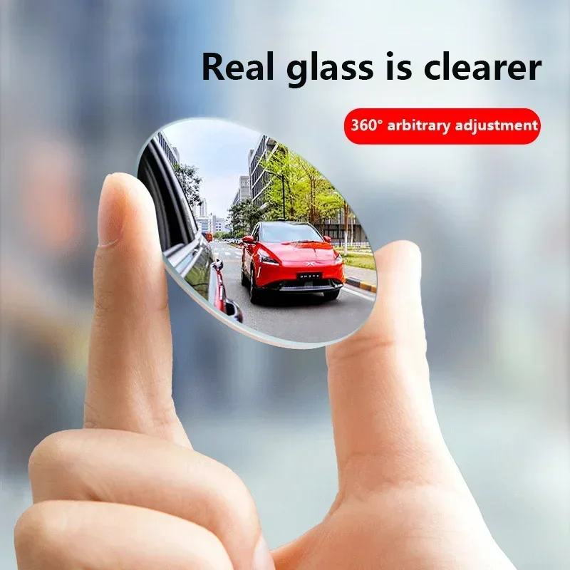 NEW 2P Car Blind Spot Mirror 360 Degree Adjustable Car Rearview Convex Mirror For Car Reverse Wide Angle Parking Rimless Mirrors