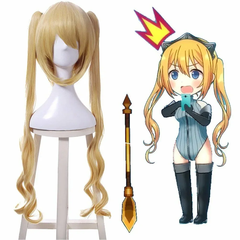 

Blend S Hinata Kaho Girls Long Curly Wave Ponytail Blonde Cosplay Full Wigs Hair