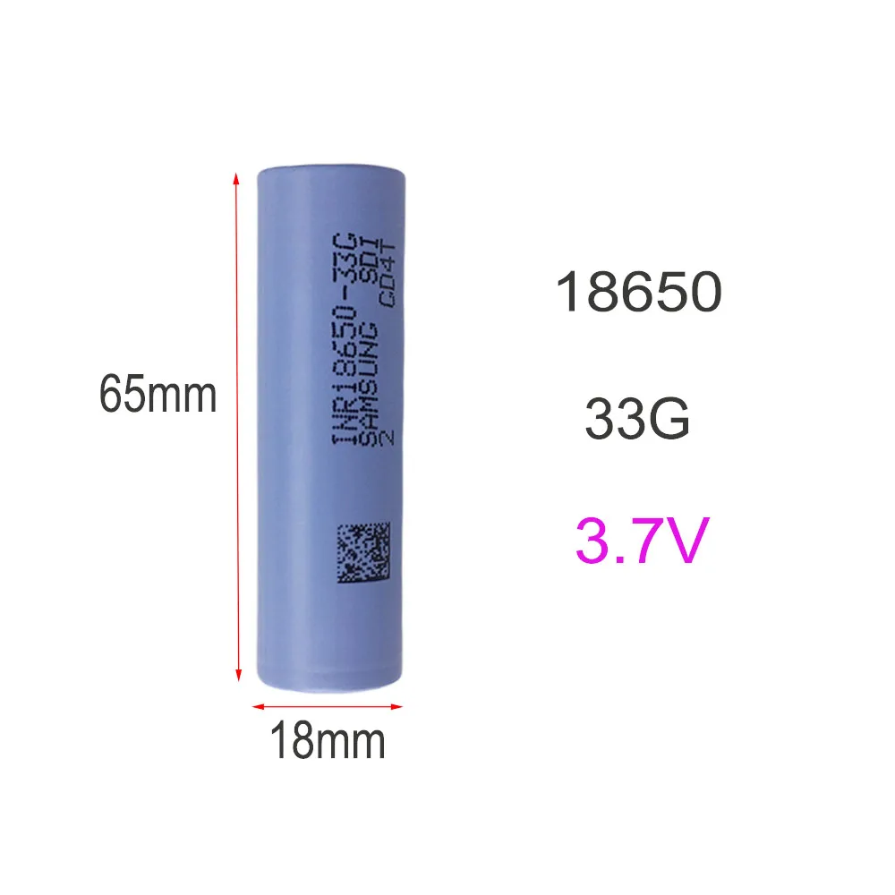 3.7V 18650 33G 3300mAh  battery for our 18650 30A toy tool flashlight battery+USB charger