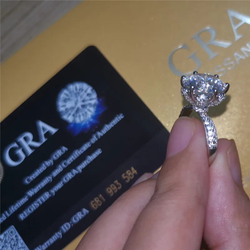 Bague Femme Argent 925 Avec Gros Diamant Cz En Forme D'amande - Taille 58 - Neuf Avec étiquettes