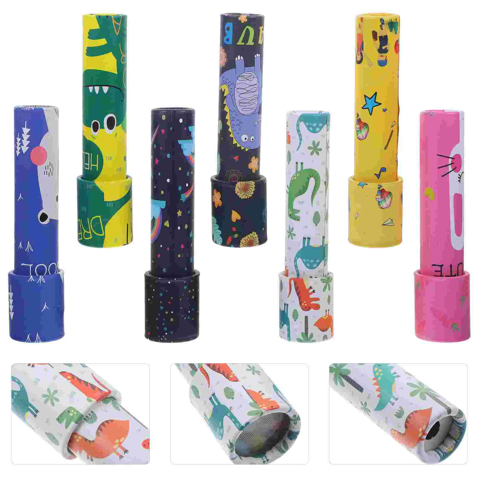 8 Pcs Kaleidoscope Cartoon Plaything Prizes for Kids Tool Paper Creative Portable Kaleidoscopes Child Toys