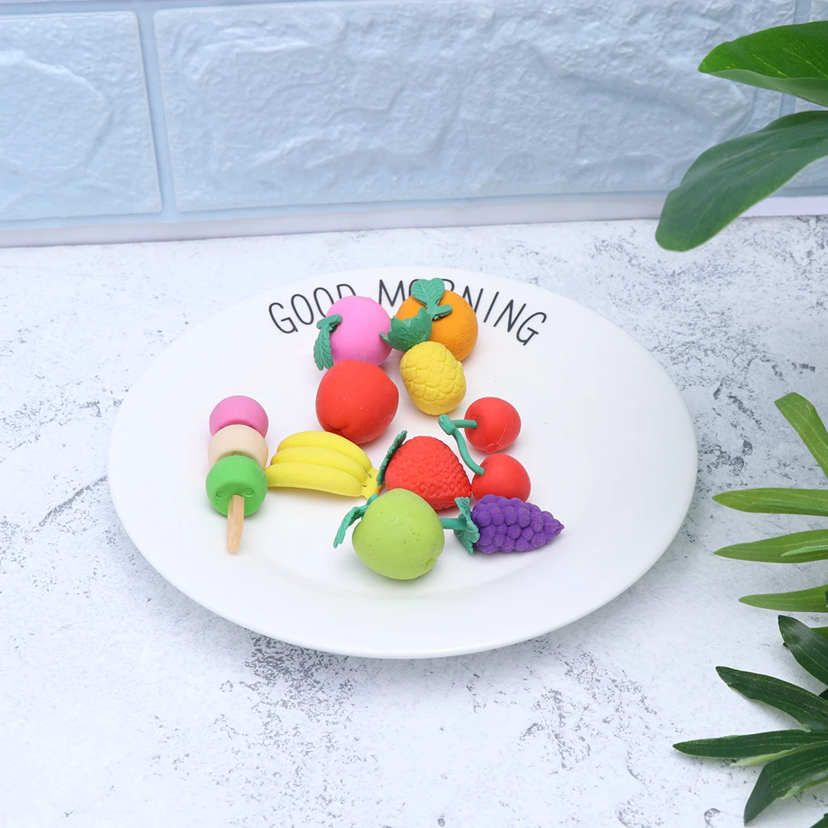 

10 Pcs Simulated Fruit Rubber Erasers Cartoon Novelty for Kids Earaser Child Pencil