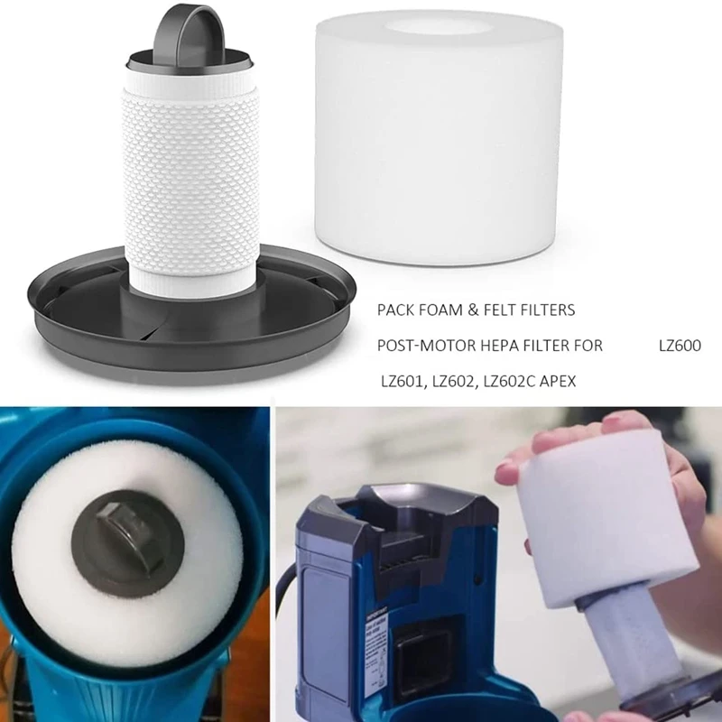 AD-قطع غيار فرشاة دوارة فلتر Hepa لملحقات المكنسة الكهربائية Shark LZ600، LZ601، LZ602، LZ602C